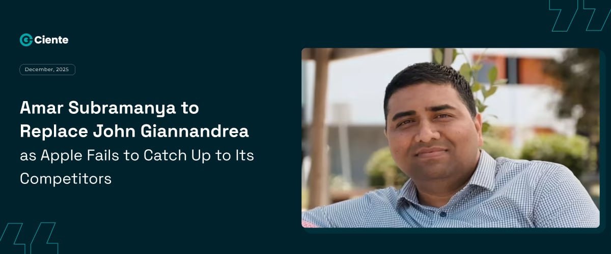 Amar Subramanya to Replace John Giannandrea as Apple Fails to Catch Up to Its Competitors Newsroom Amar Subramanya to Replace John Giannandrea as Apple Fails to Catch Up to Its Competitors