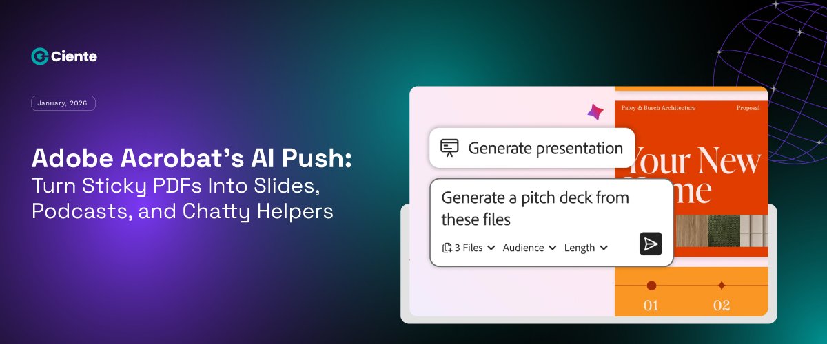 Adobe Acrobats AI Push Turn Sticky PDFs Into Slides Podcasts and Chatty Helpers Newsroom Adobe Acrobat's AI Push: Turn Sticky PDFs Into Slides, Podcasts, and Chatty Helpers